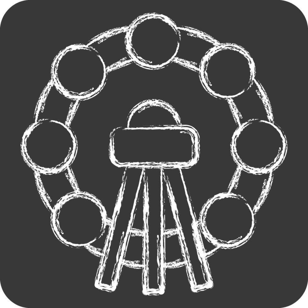 Icon Ferris Wheel. related to Korea symbol. chalk Style. simple illustration vector