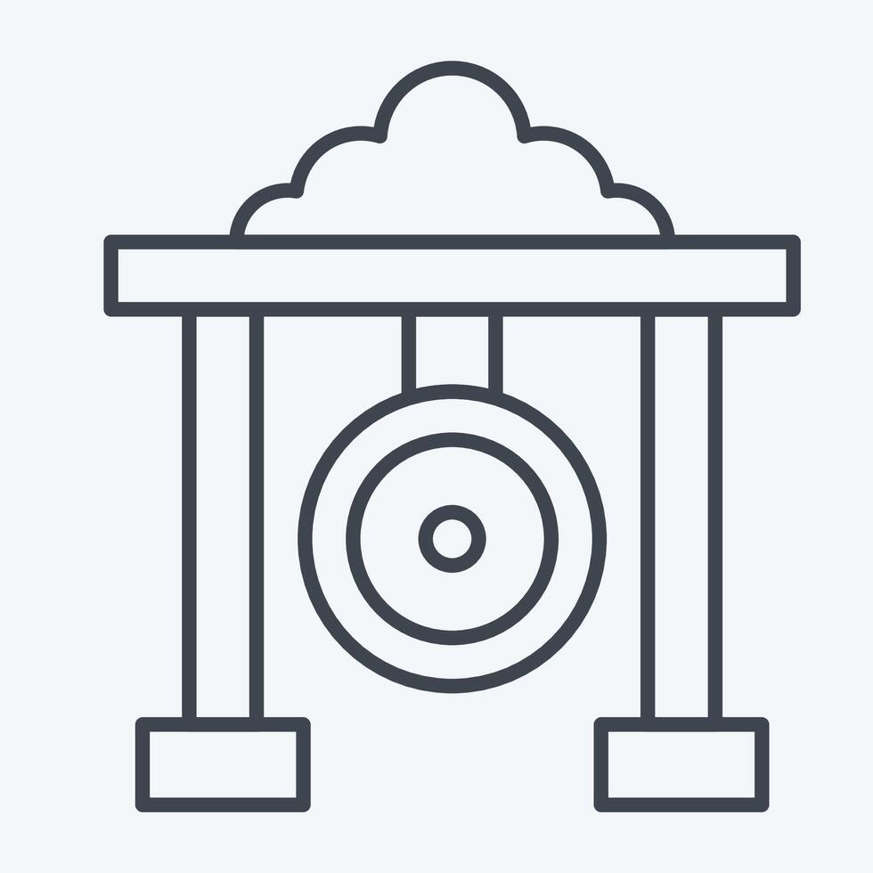 Icon Gong. related to Korea symbol. line style. simple illustration vector