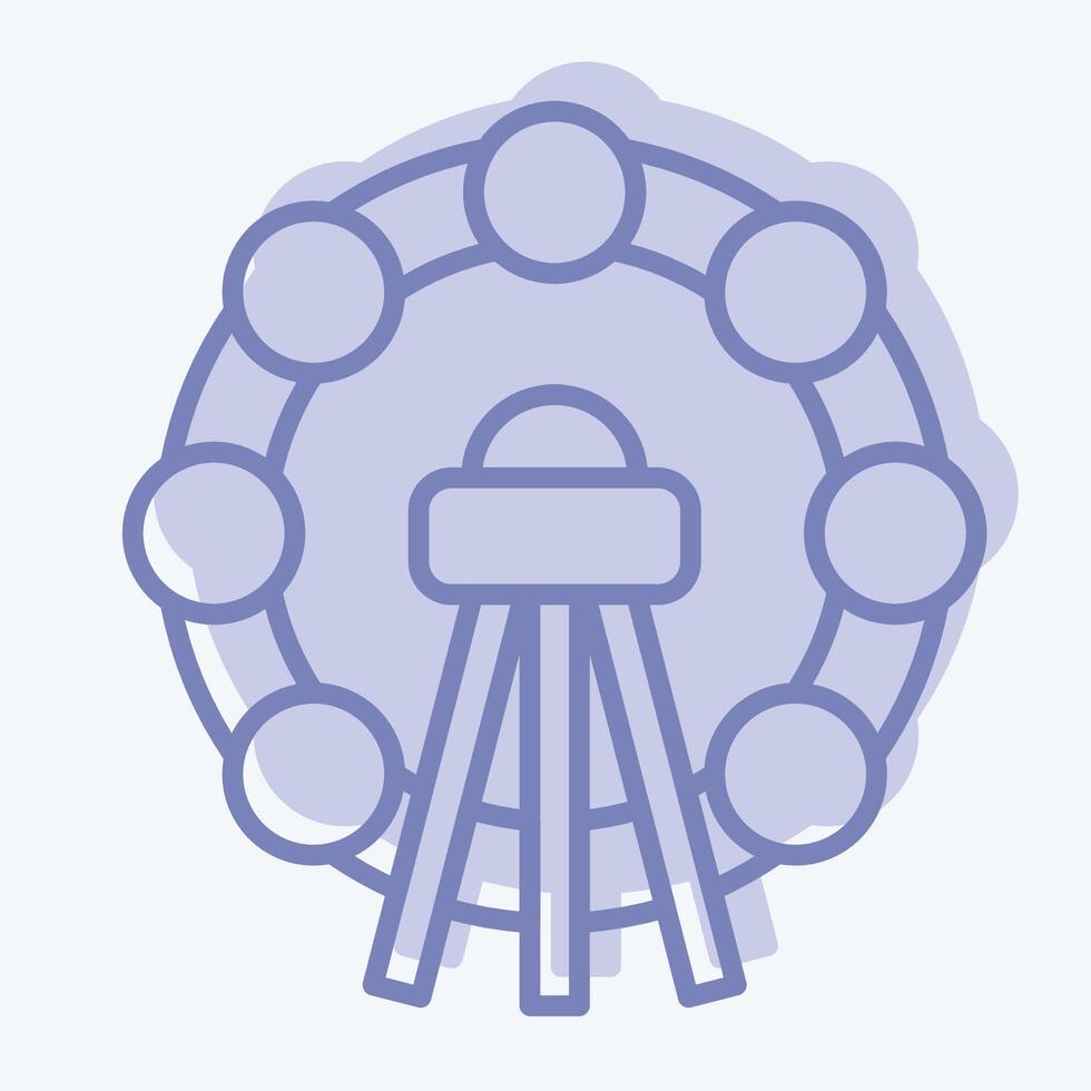 Icon Ferris Wheel. related to Korea symbol. two tone style. simple illustration vector