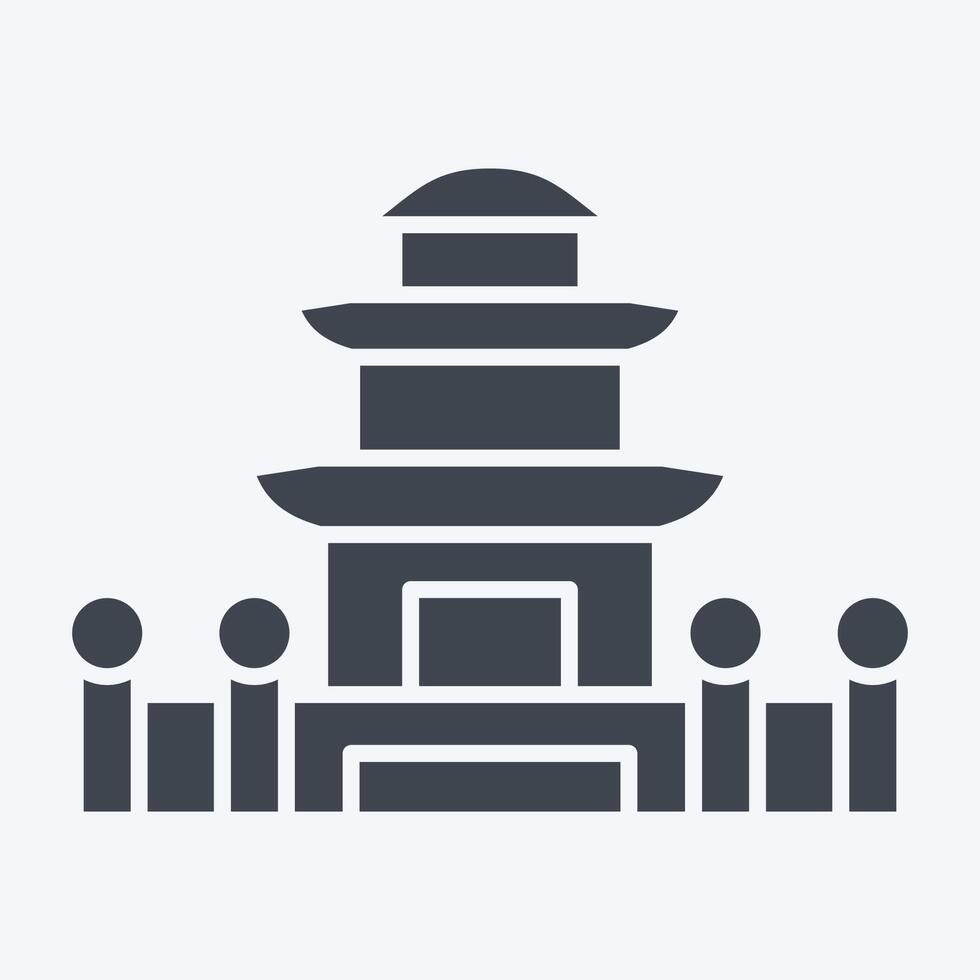 Icon Pagoda. related to Korea symbol. glyph style. simple illustration vector