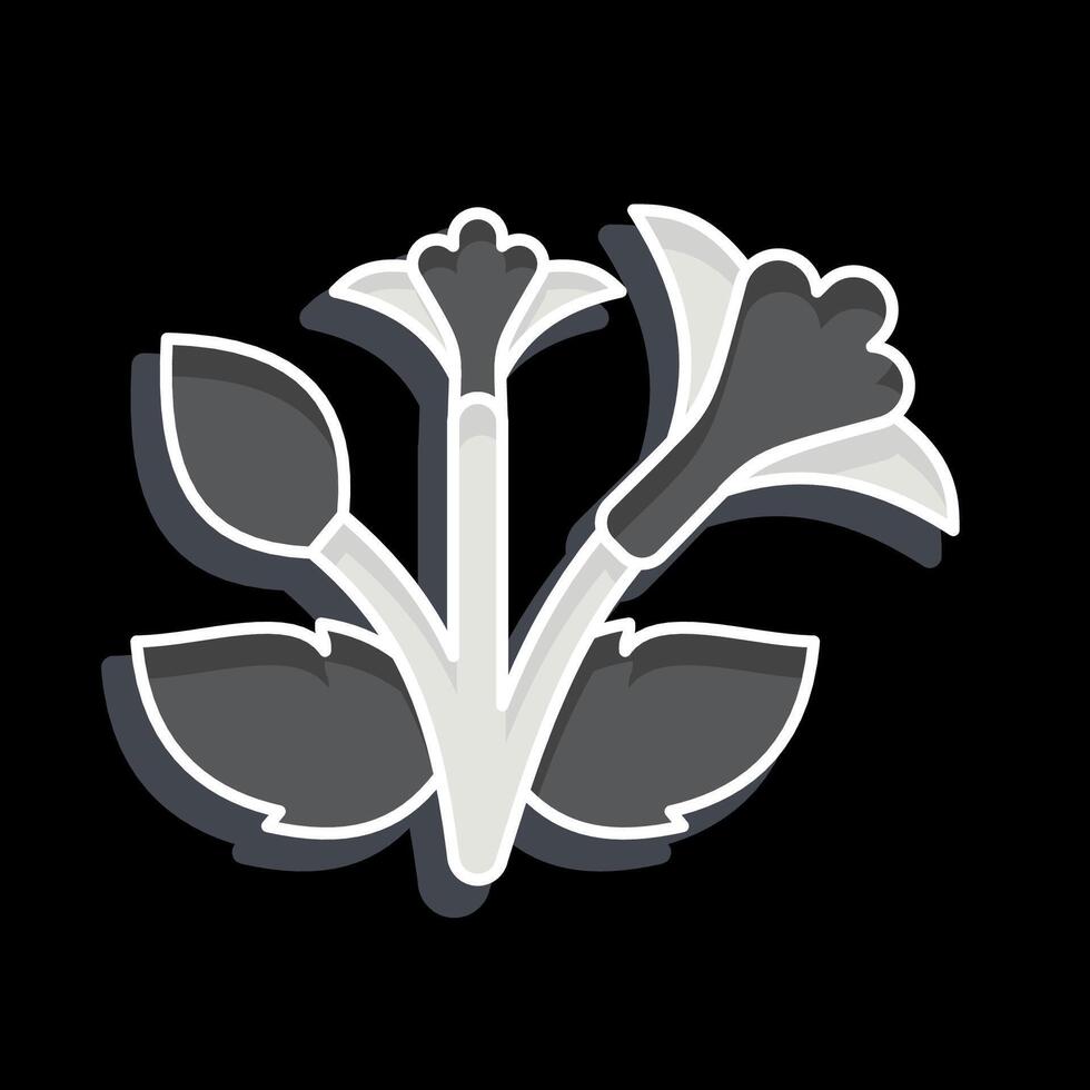 Icon Rose of Sharon. related to Korea symbol. glossy style. simple illustration vector
