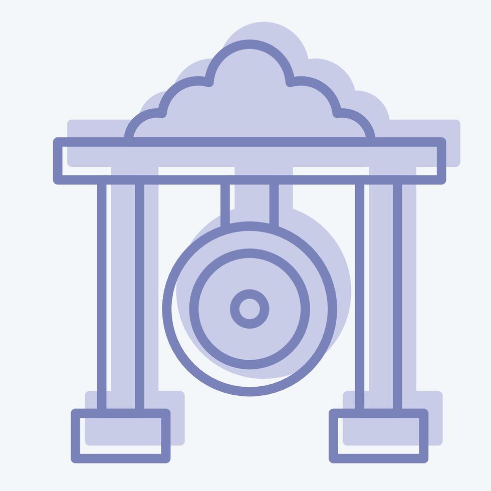 Icon Gong. related to Korea symbol. two tone style. simple illustration vector