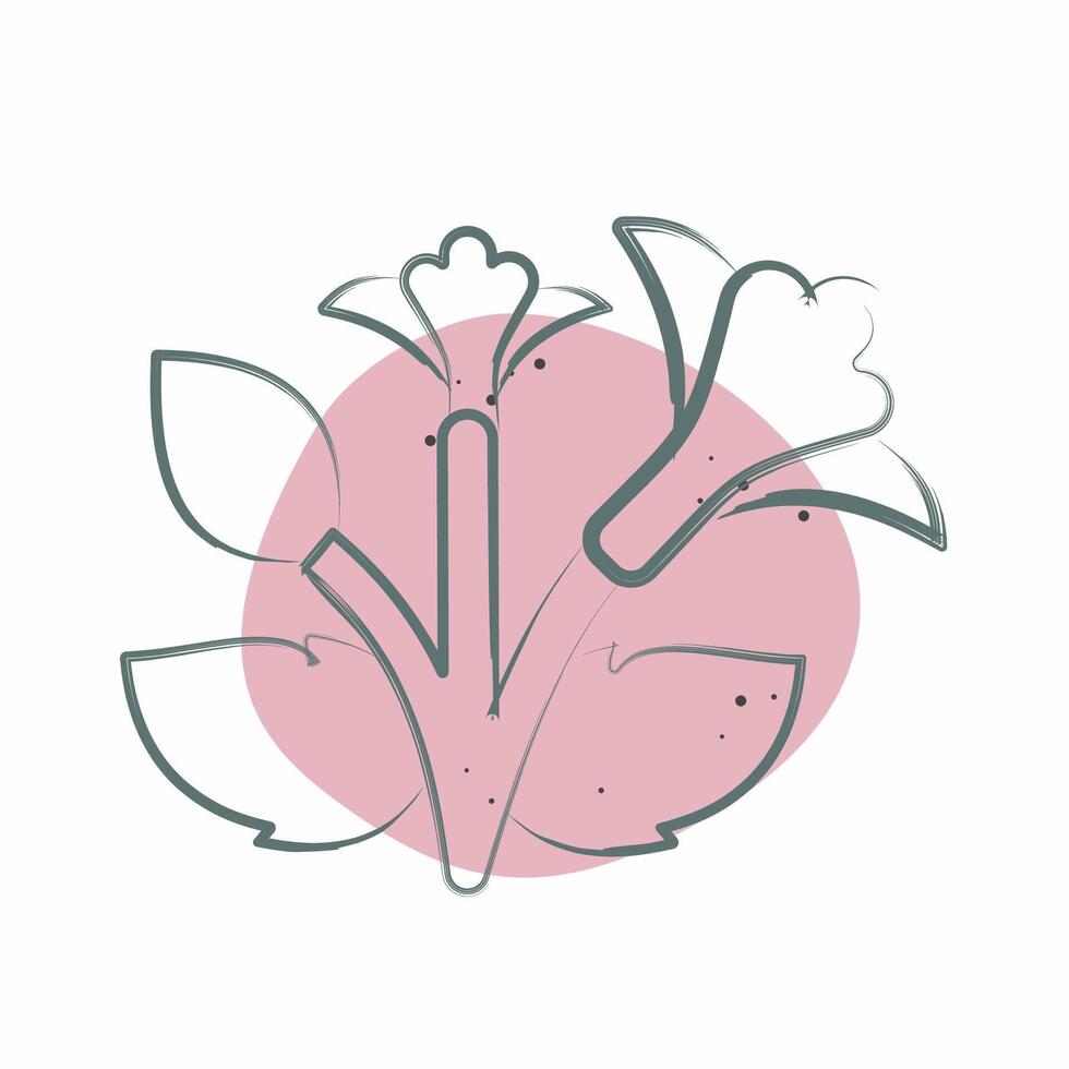Icon Rose of Sharon. related to Korea symbol. Color Spot Style. simple illustration vector