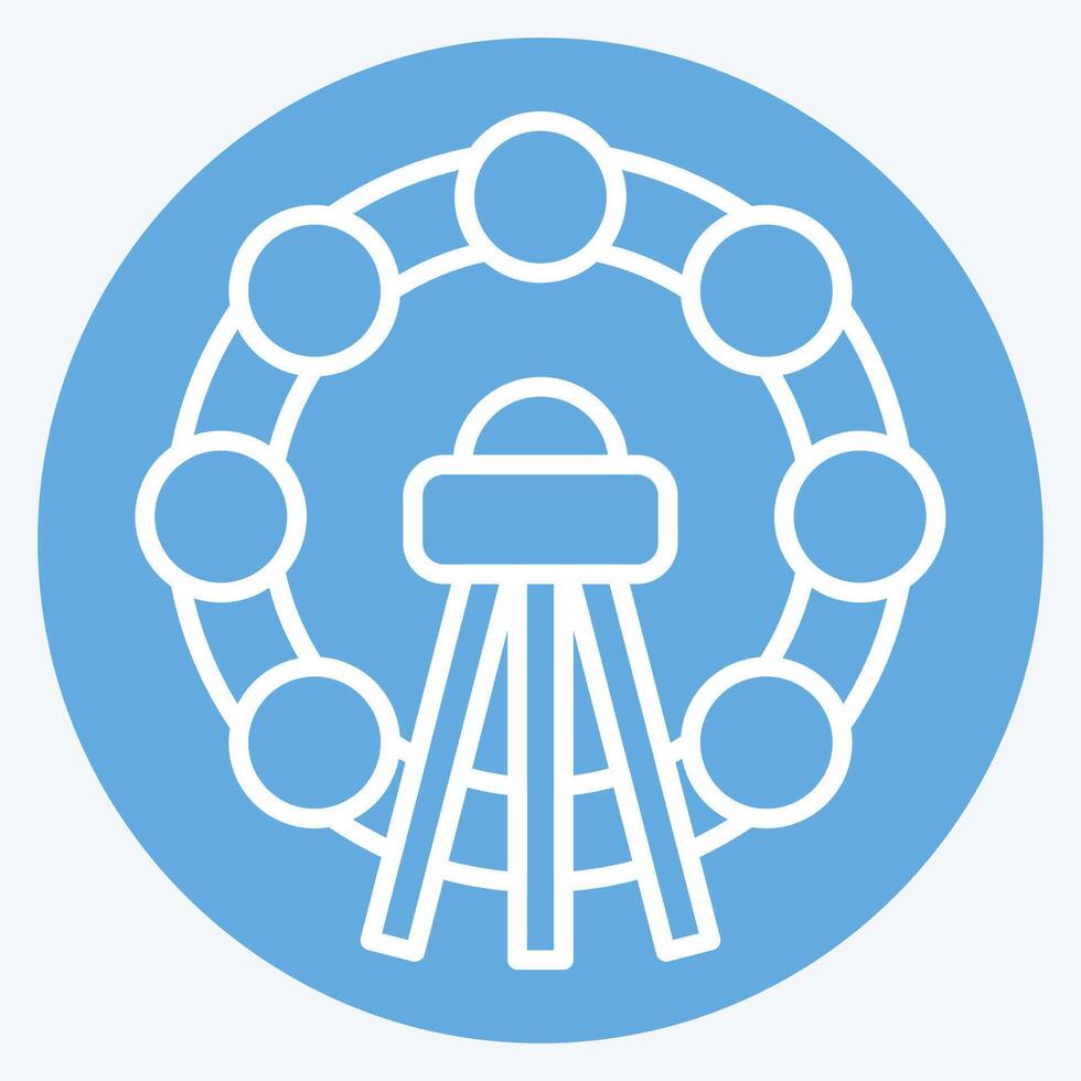 Icon Ferris Wheel. related to Korea symbol. blue eyes style. simple illustration vector