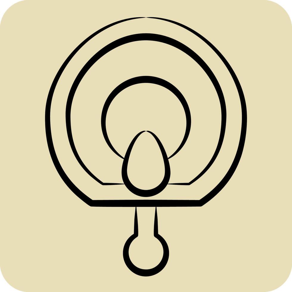 Icon Fan. related to Korea symbol. hand drawn style. simple illustration vector