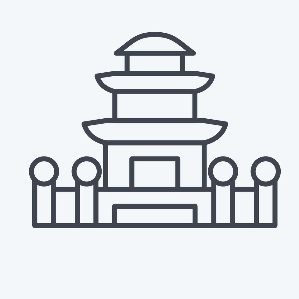 Icon Pagoda. related to Korea symbol. line style. simple illustration vector