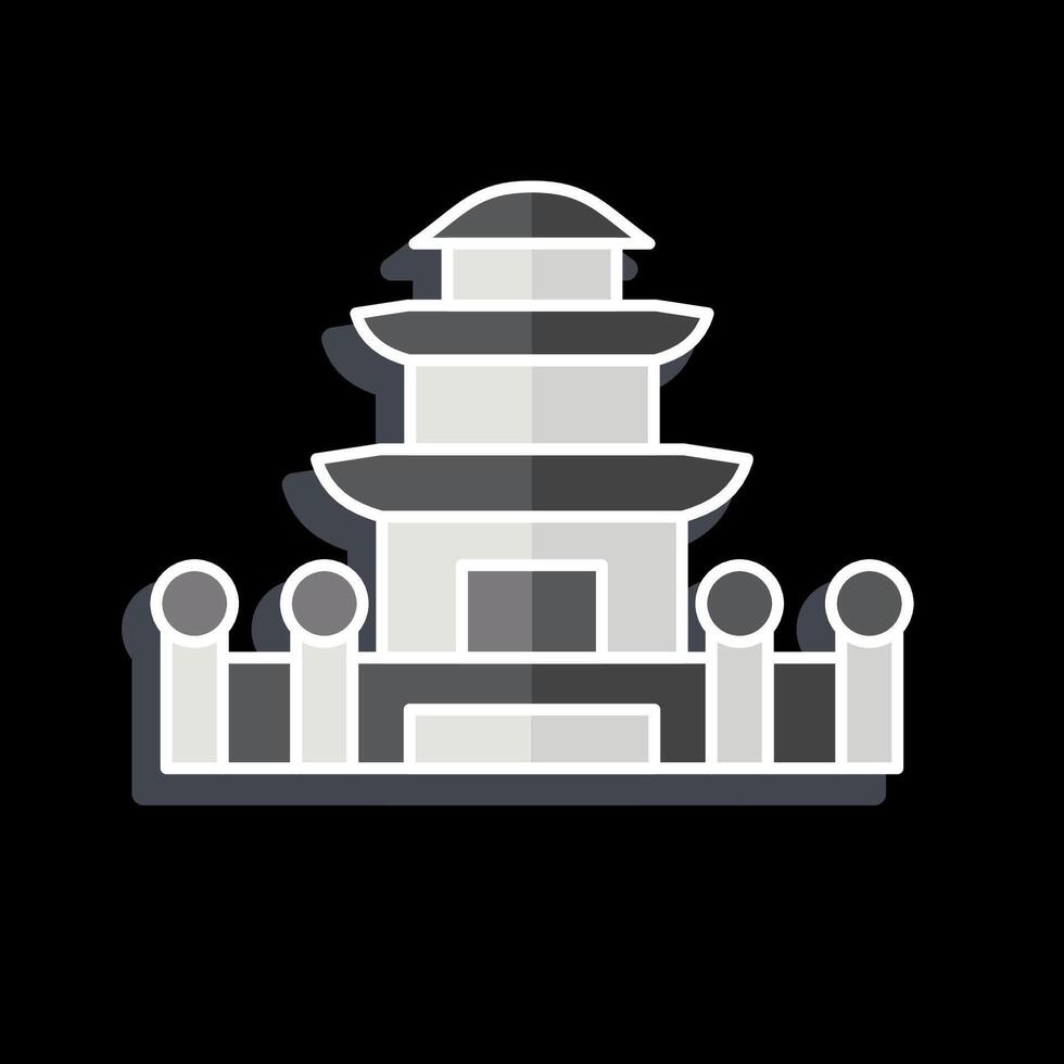 Icon Pagoda. related to Korea symbol. glossy style. simple illustration vector