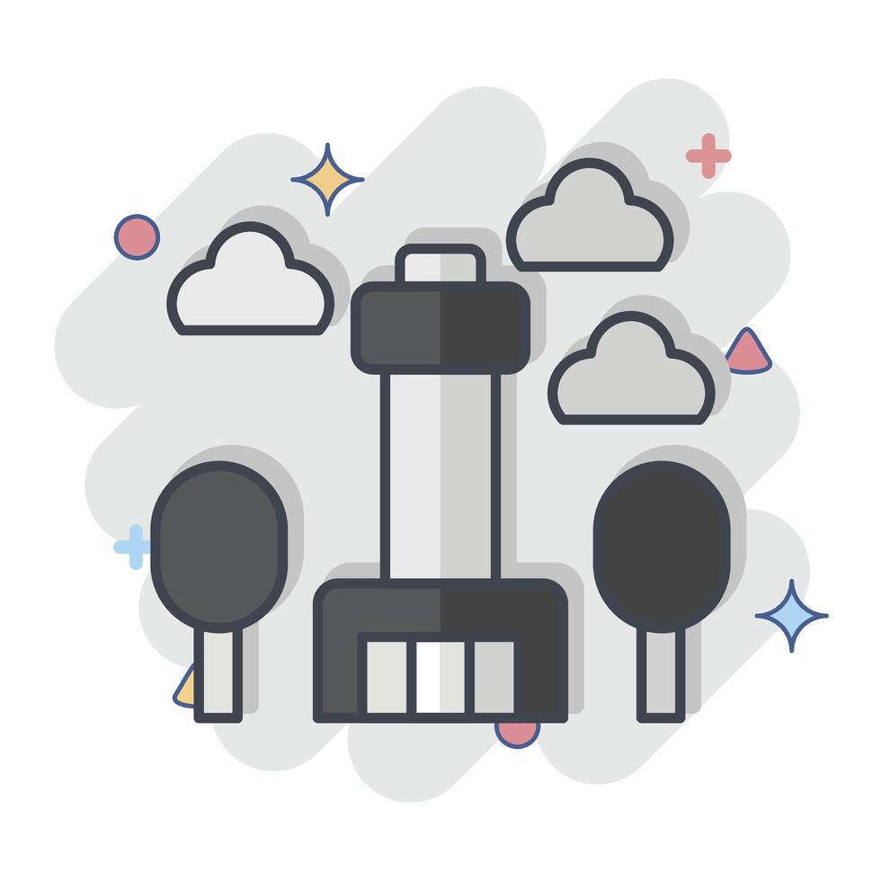 Icon Seoul Tower. related to Korea symbol. comic style. simple illustration vector