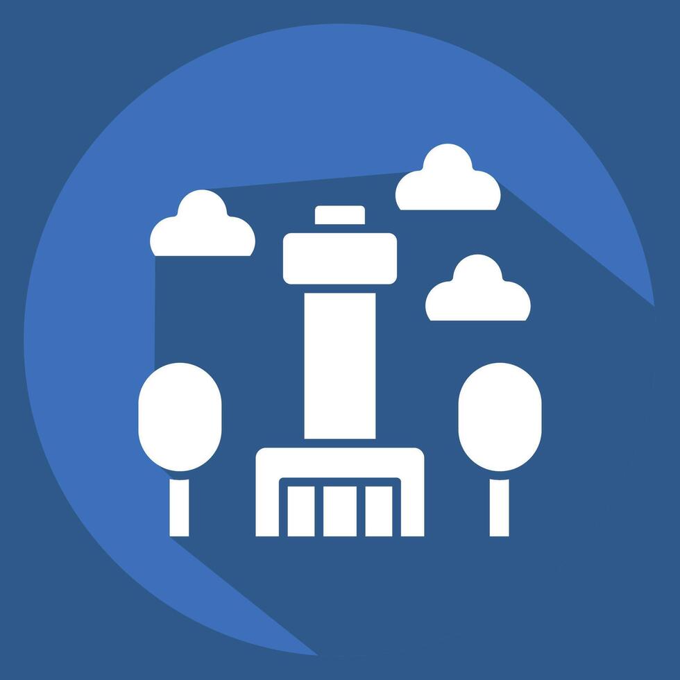Icon Seoul Tower. related to Korea symbol. long shadow style. simple illustration vector