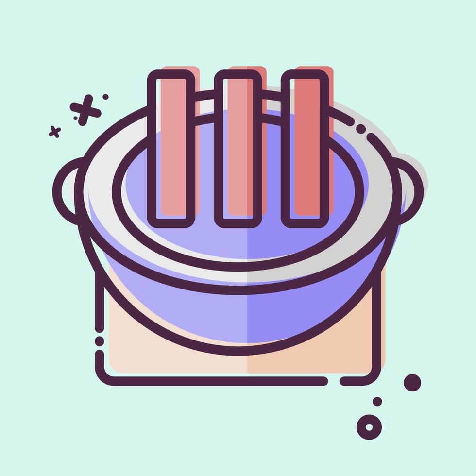Icon Grilled Meat. related to Korea symbol. MBE style. simple illustration vector
