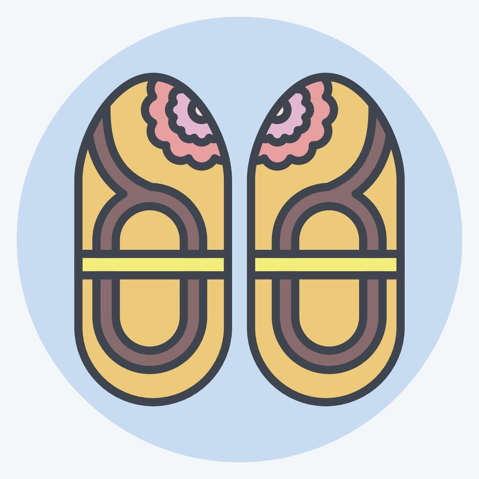Icon Shoes. related to Korea symbol. color mate style. simple illustration vector