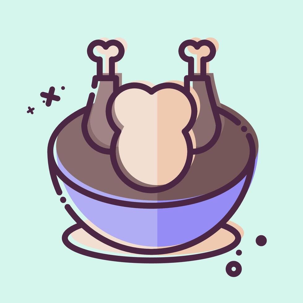 Icon Chicken Soup. related to Korea symbol. MBE style. simple illustration vector