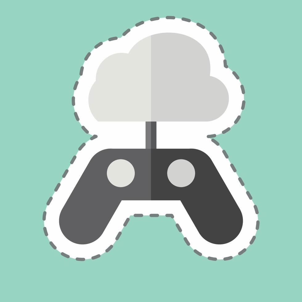 Sticker line cut Cloud Game. related to Network symbol. simple illustration vector