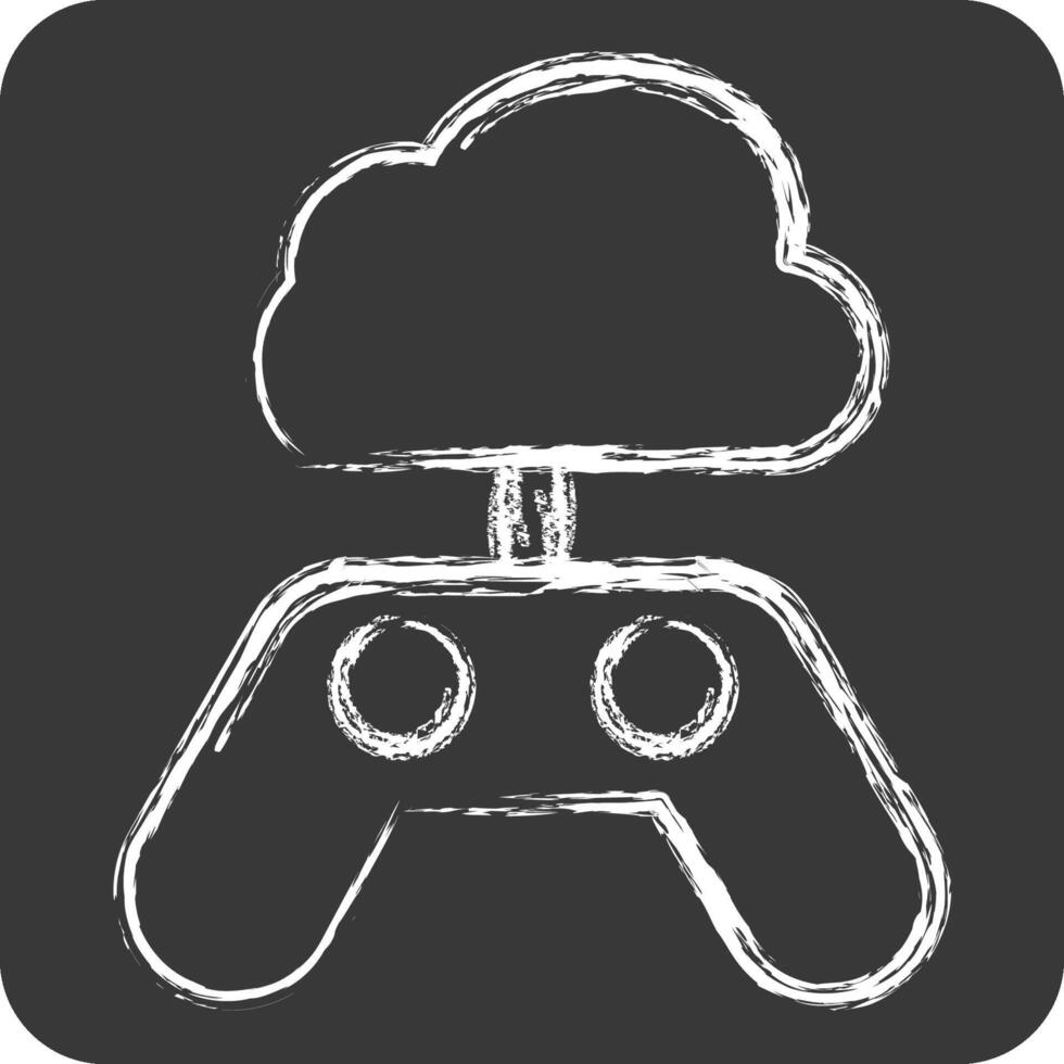 Icon Cloud Game. related to Network symbol. chalk Style. simple illustration vector