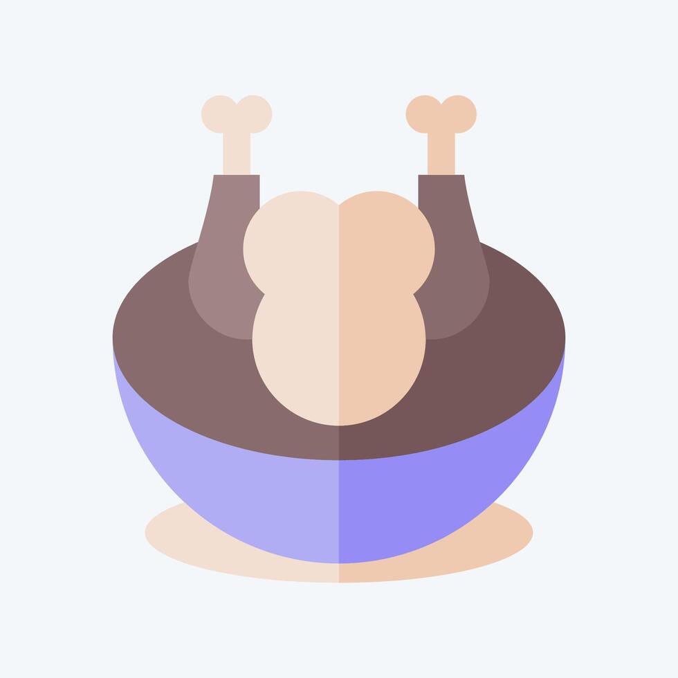 Icon Chicken Soup. related to Korea symbol. flat style. simple illustration vector