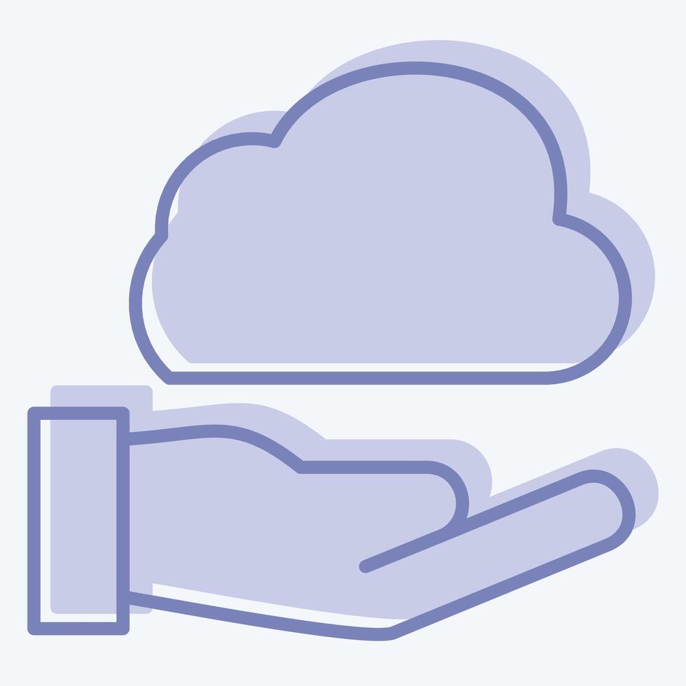 Icon Share Cloud. related to Network symbol. two tone style. simple illustration vector