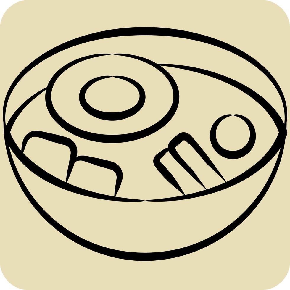 Icon Bibimbap. related to Korea symbol. hand drawn style. simple illustration vector