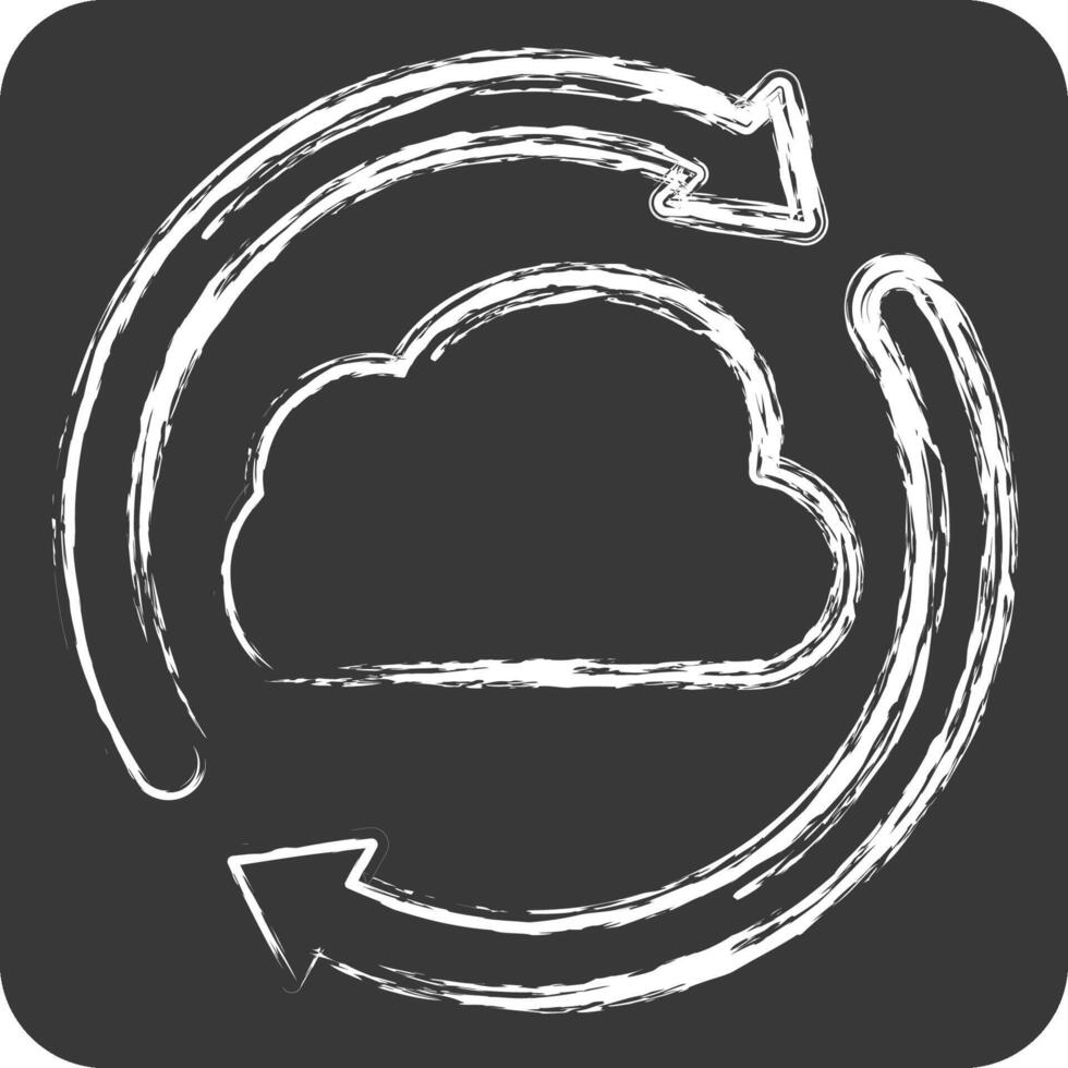 Icon Cloud Reload. related to Network symbol. chalk Style. simple illustration vector