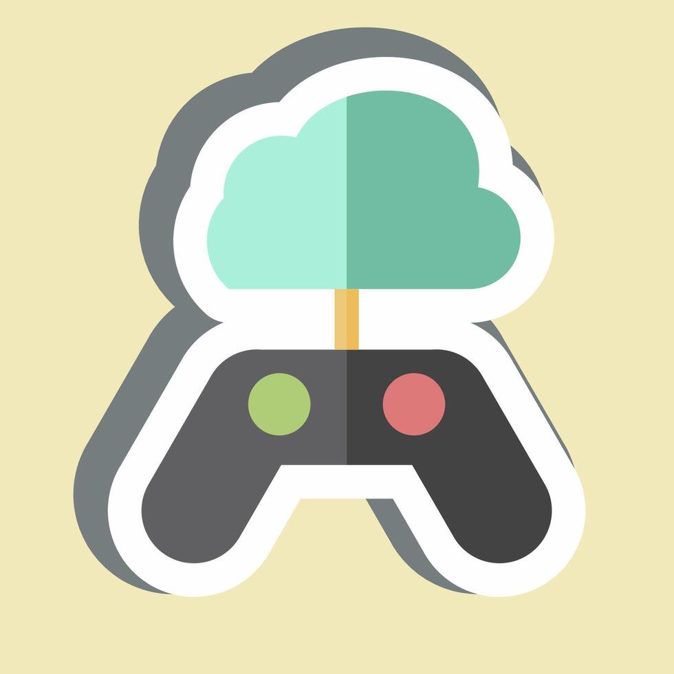 Sticker Cloud Game. related to Network symbol. simple illustration vector