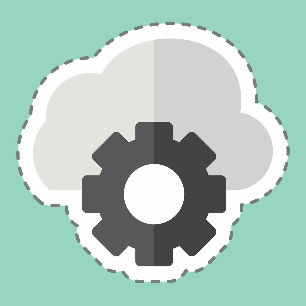 Sticker line cut Cloud Management. related to Network symbol. simple illustration vector