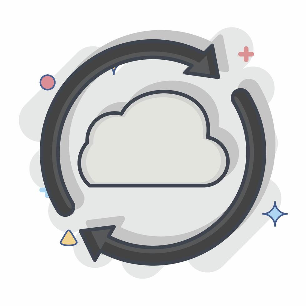 Icon Cloud Reload. related to Network symbol. chalk Style. simple illustration vector