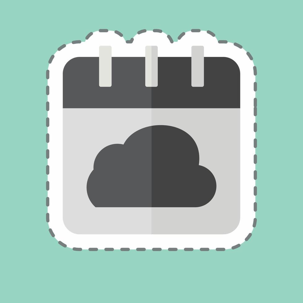 Sticker line cut Cloud Schedule. related to Network symbol. simple illustration vector