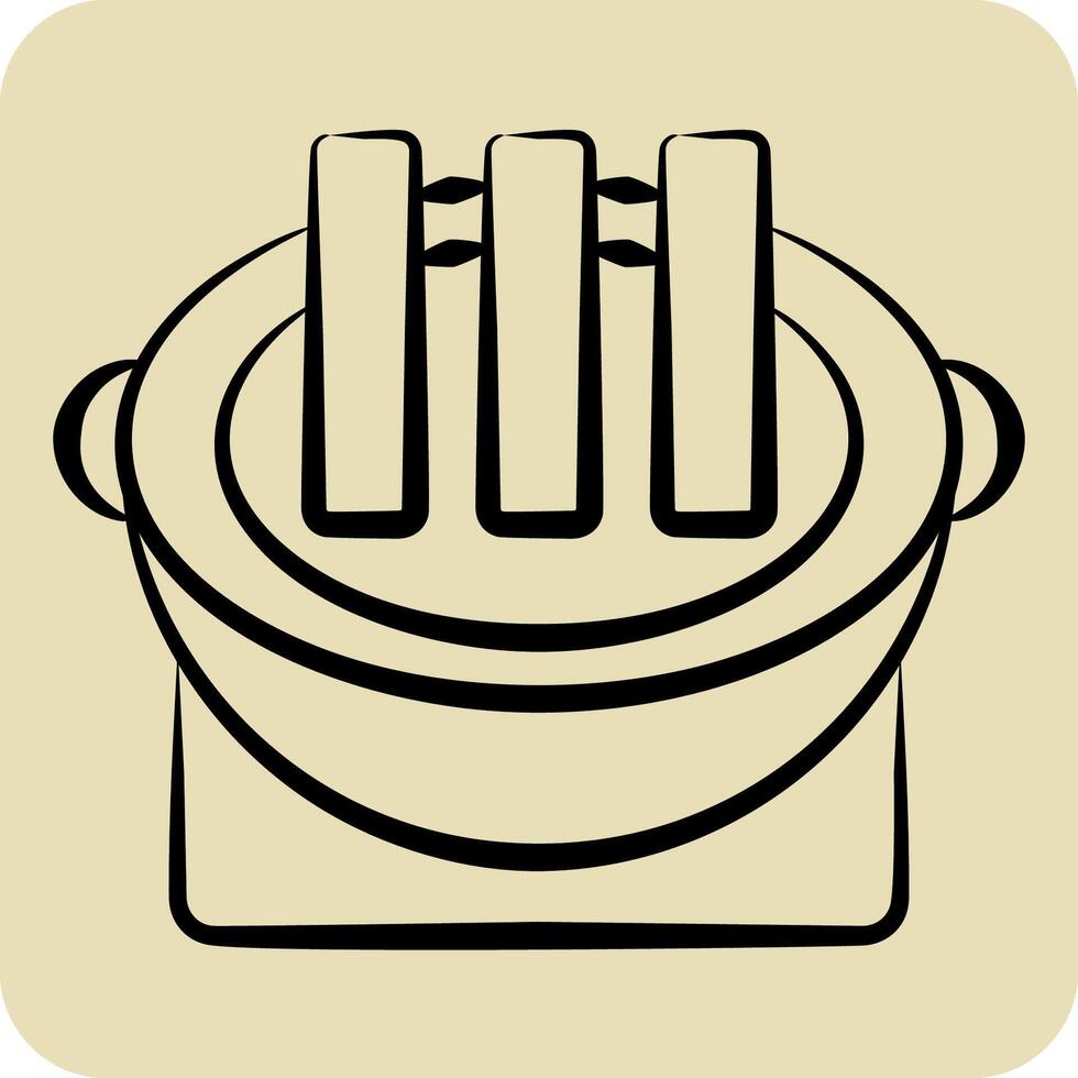 Icon Grilled Meat. related to Korea symbol. hand drawn style. simple illustration vector