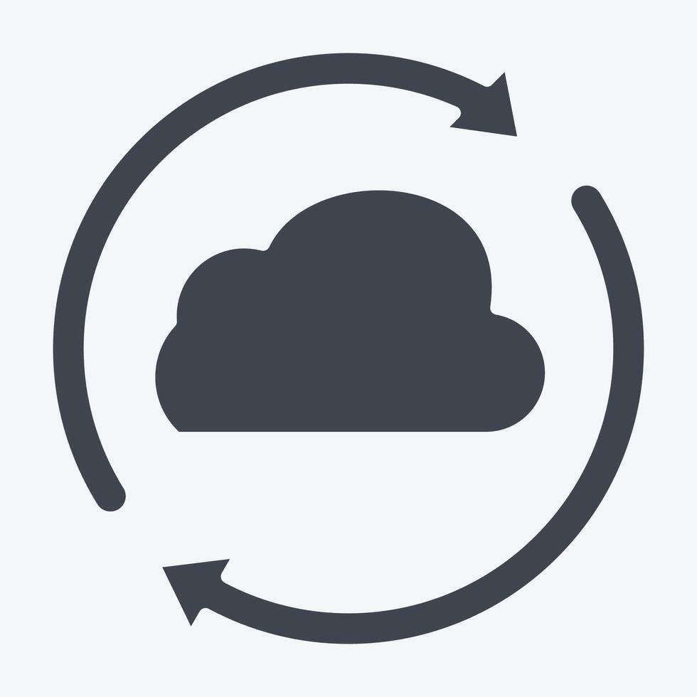 Icon Cloud Reload. related to Network symbol. glyph style. simple illustration vector