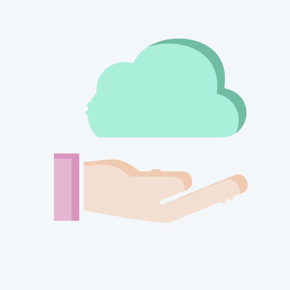 Icon Share Cloud. related to Network symbol. doodle style. simple illustration vector