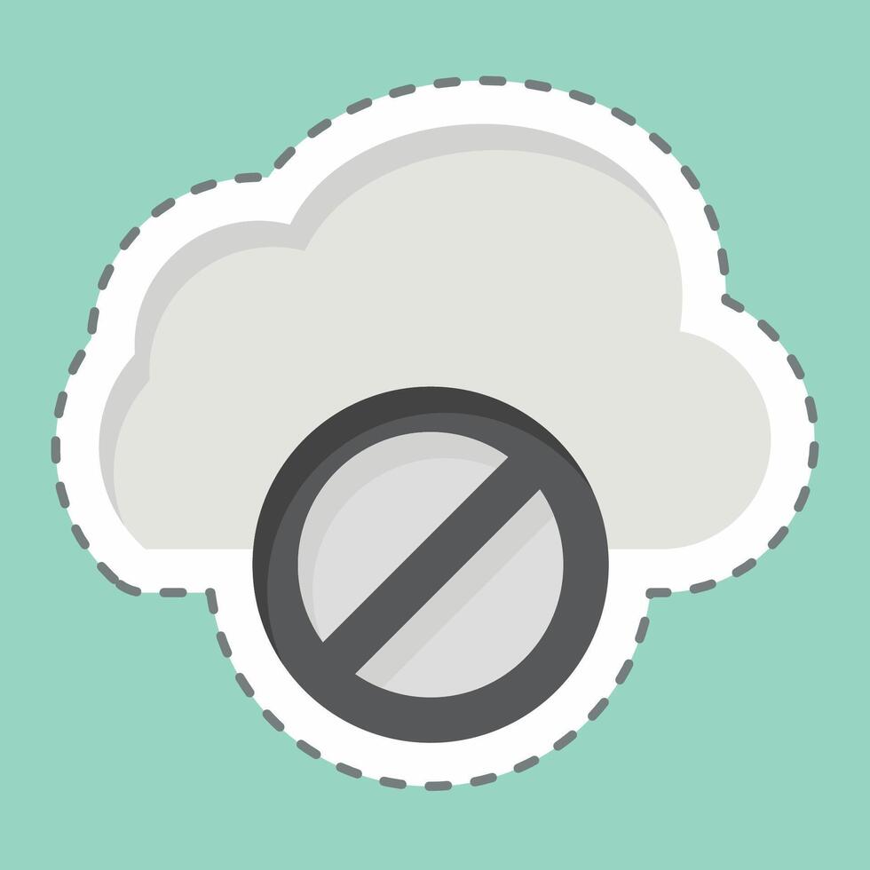 Sticker line cut Cloud Block. related to Network symbol. simple illustration vector