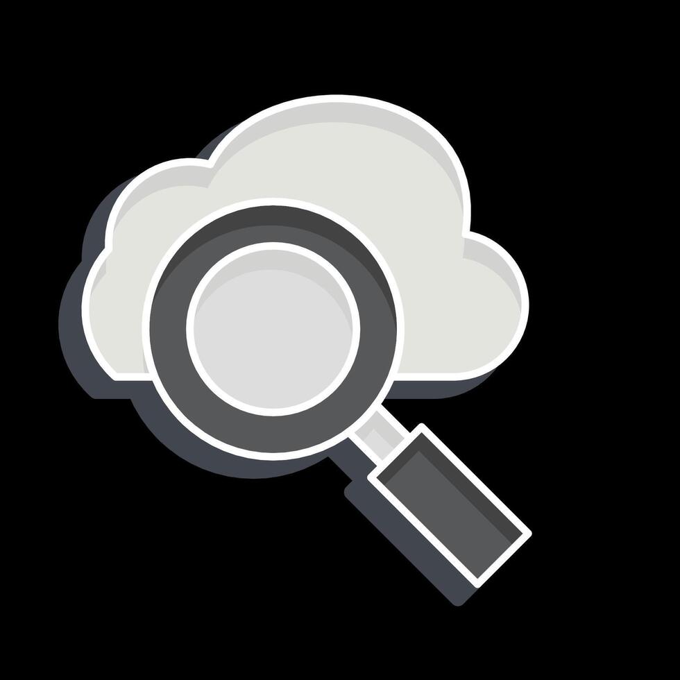 Icon Cloud Search. related to Network symbol. glossy style. simple illustration vector
