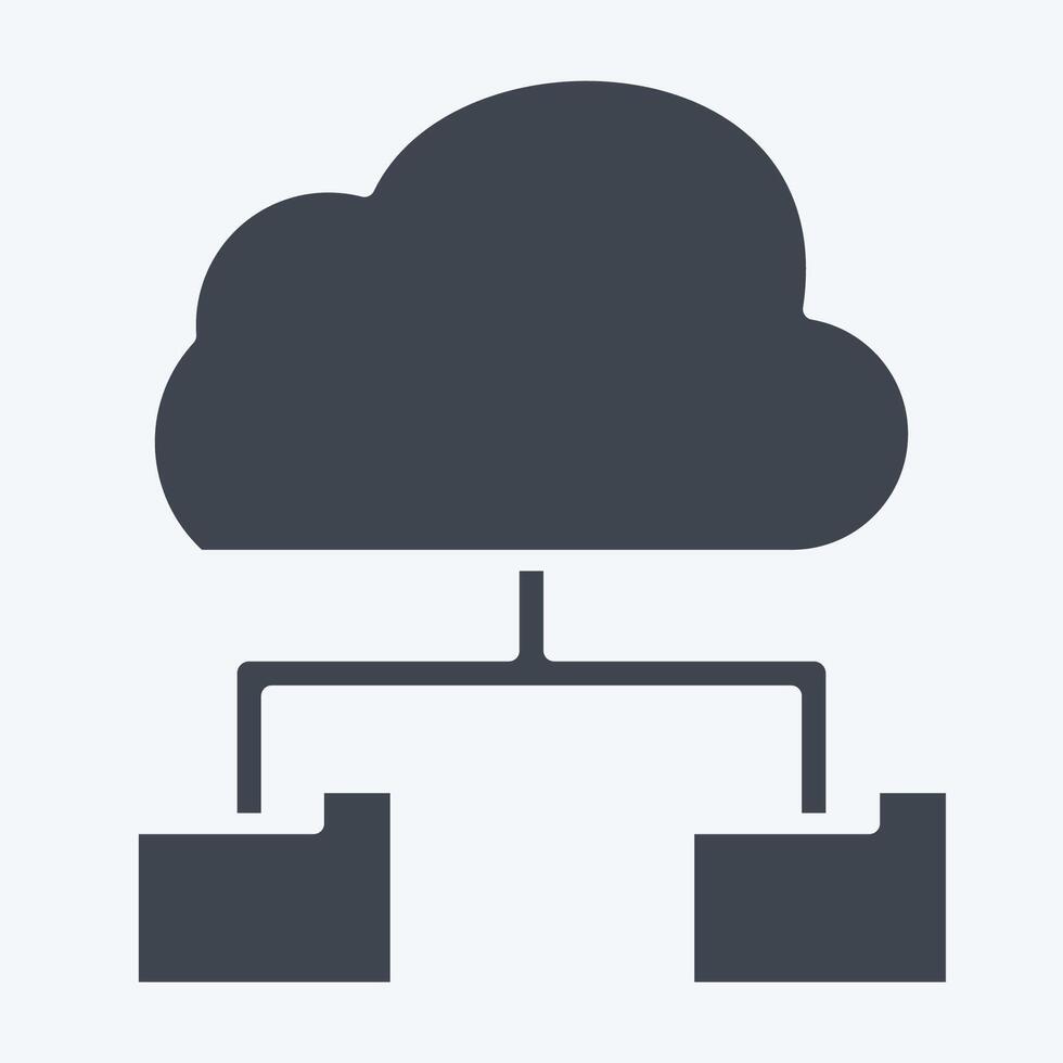 Icon Cloud Storage. related to Network symbol. glyph style. simple illustration vector