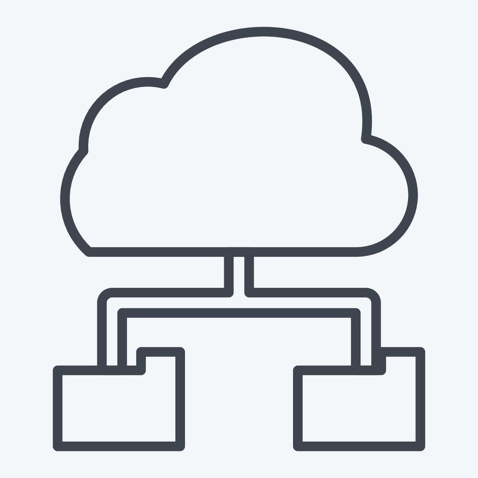 Icon Cloud Storage. related to Network symbol. line style. simple illustration vector