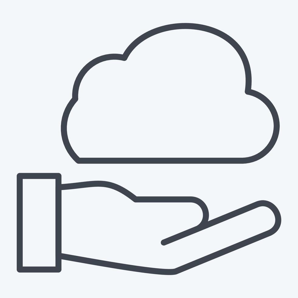 Icon Share Cloud. related to Network symbol. line style. simple illustration vector