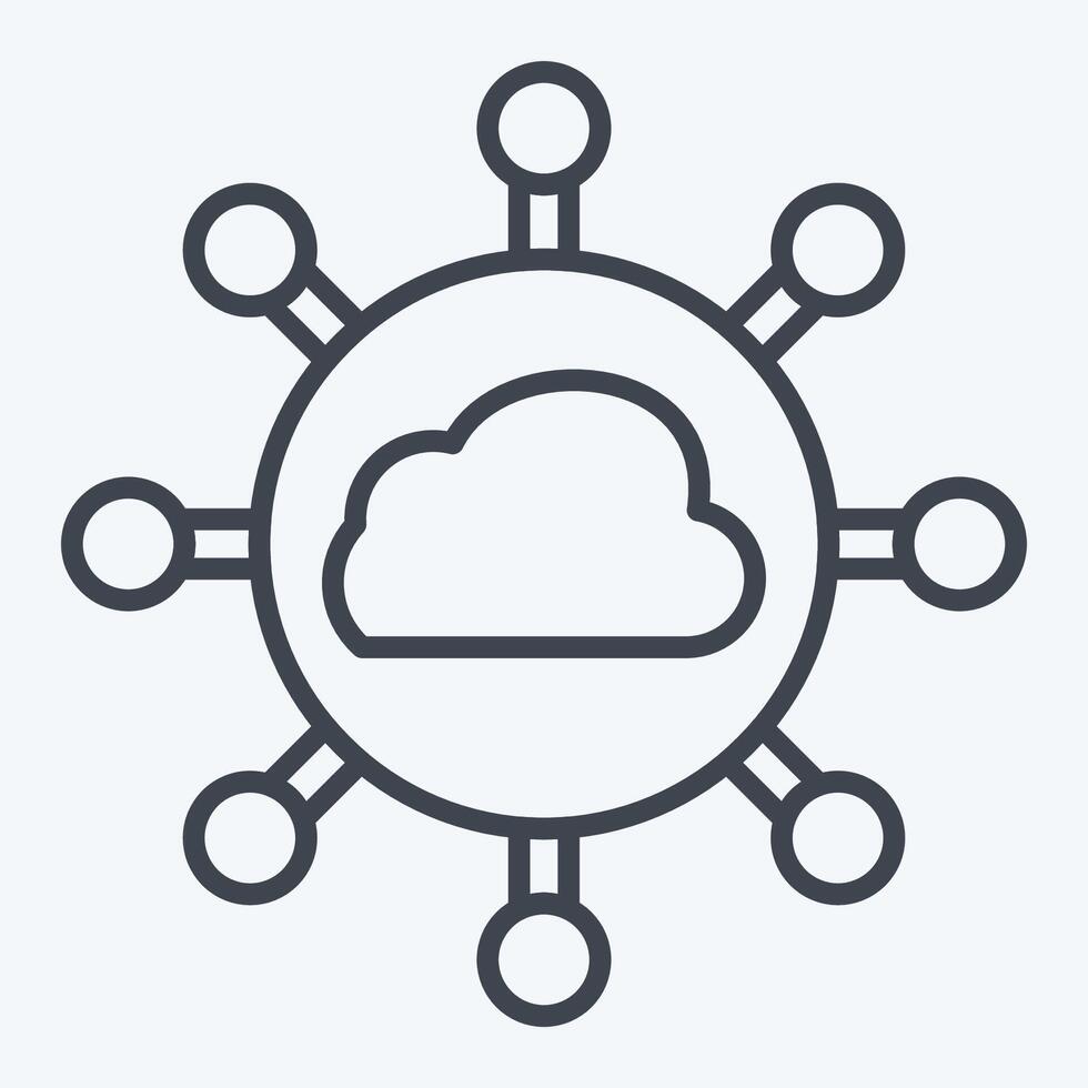 Icon Cloud Network. related to Network symbol. line style. simple illustration vector