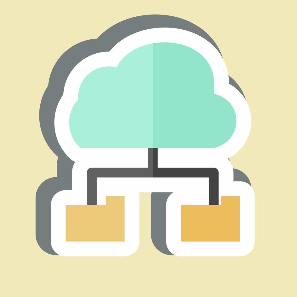 Sticker Cloud Storage. related to Network symbol. simple illustration vector