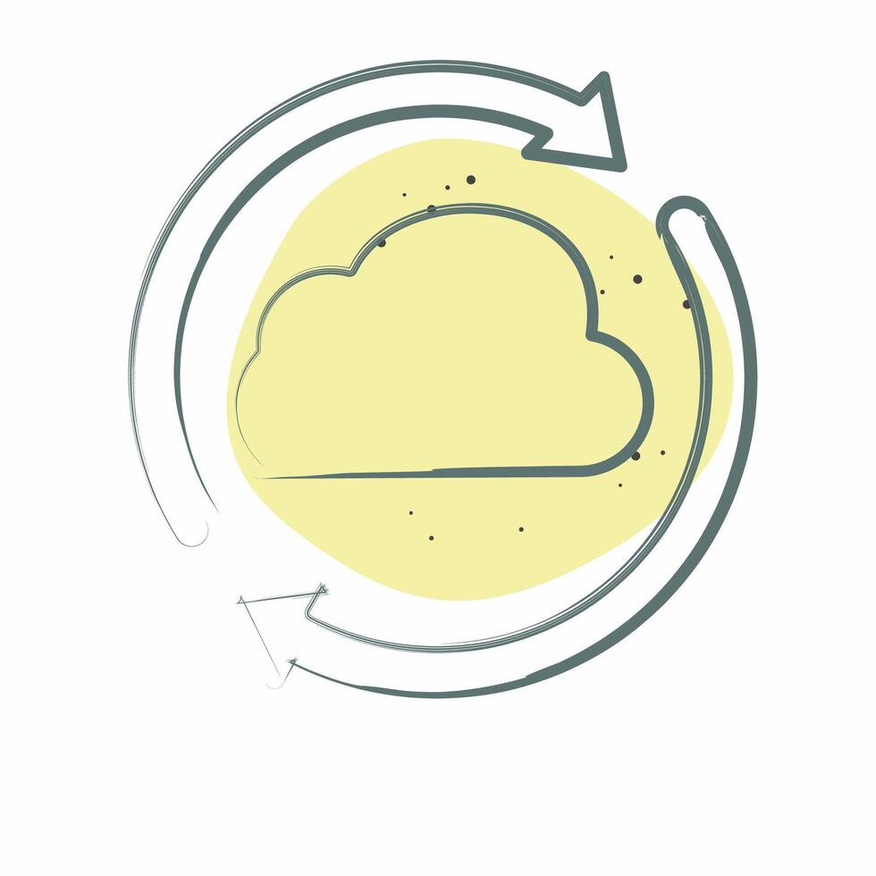 Icon Cloud Reload. related to Network symbol. Color Spot Style. simple illustration vector