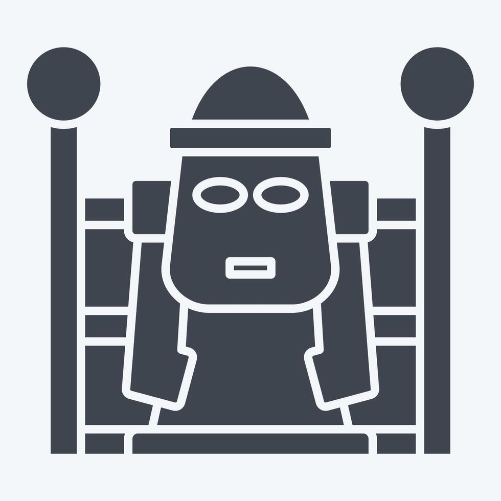 Icon Dol Hareubang. related to Korea symbol. glyph style. simple illustration vector