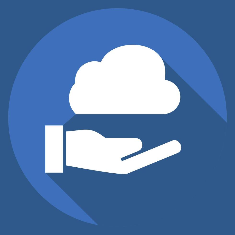 Icon Share Cloud. related to Network symbol. long shadow style. simple illustration vector
