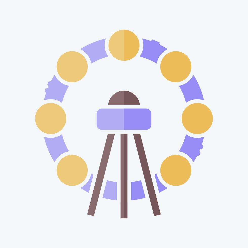 Icon Ferris Wheel. related to Korea symbol. doodle style. simple illustration vector