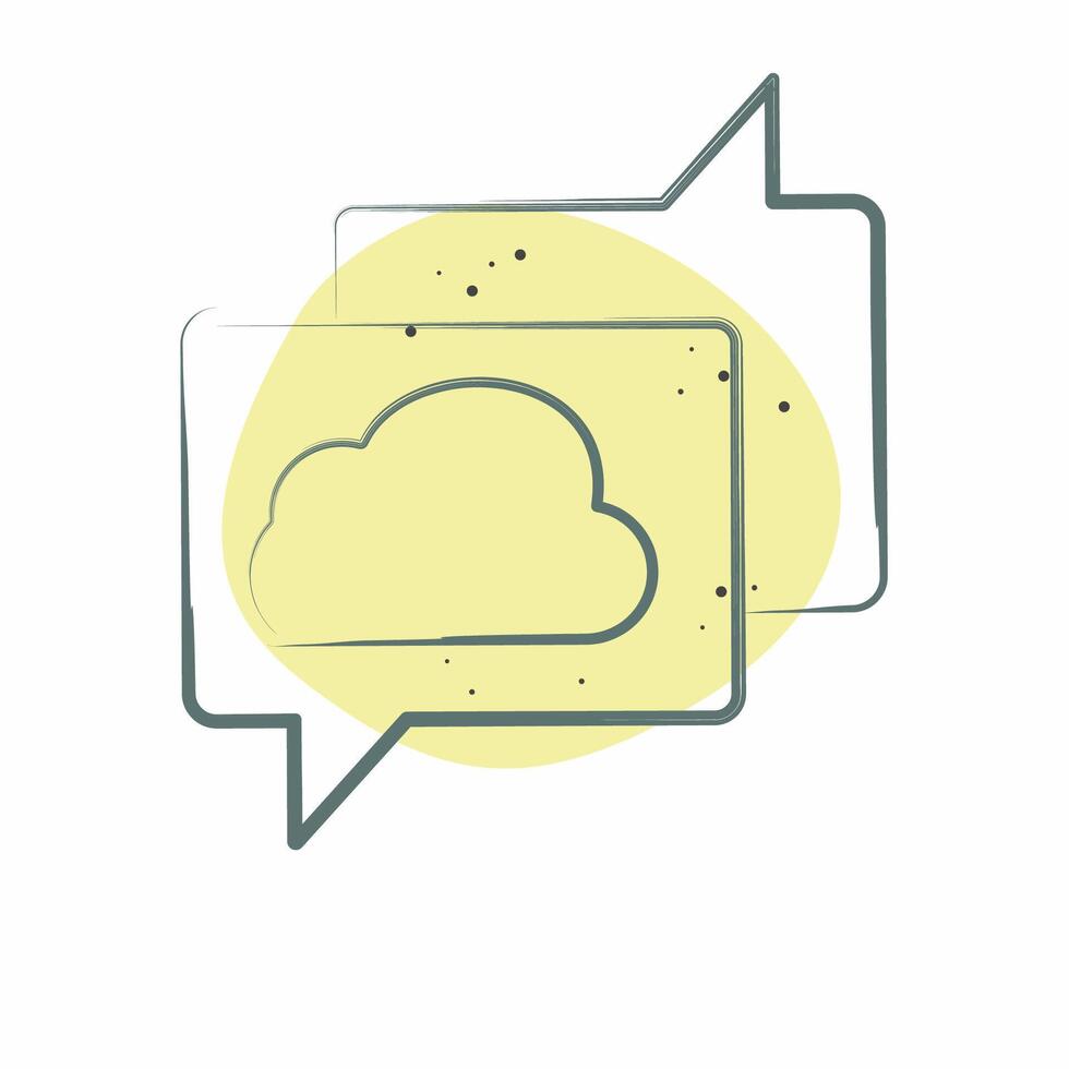 Icon Cloud Chatting. related to Network symbol. Color Spot Style. simple illustration vector