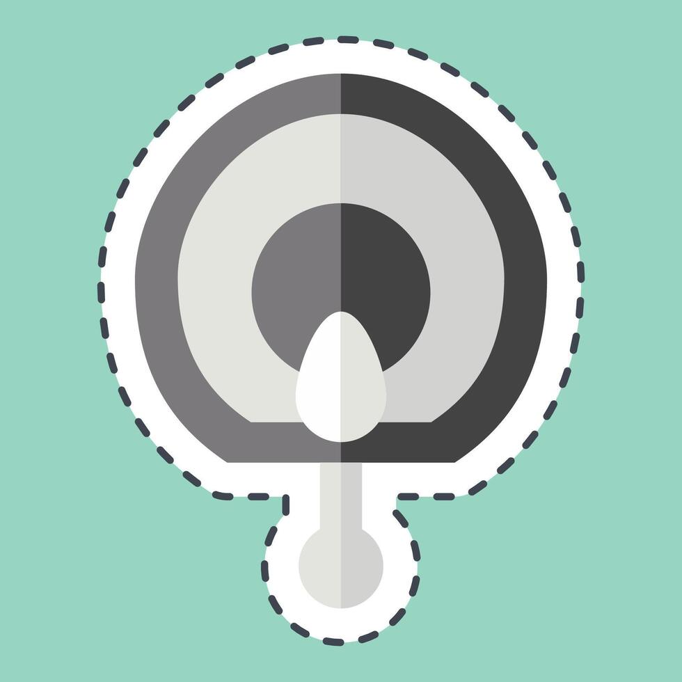 Sticker line cut Fan. related to Korea symbol. simple illustration vector