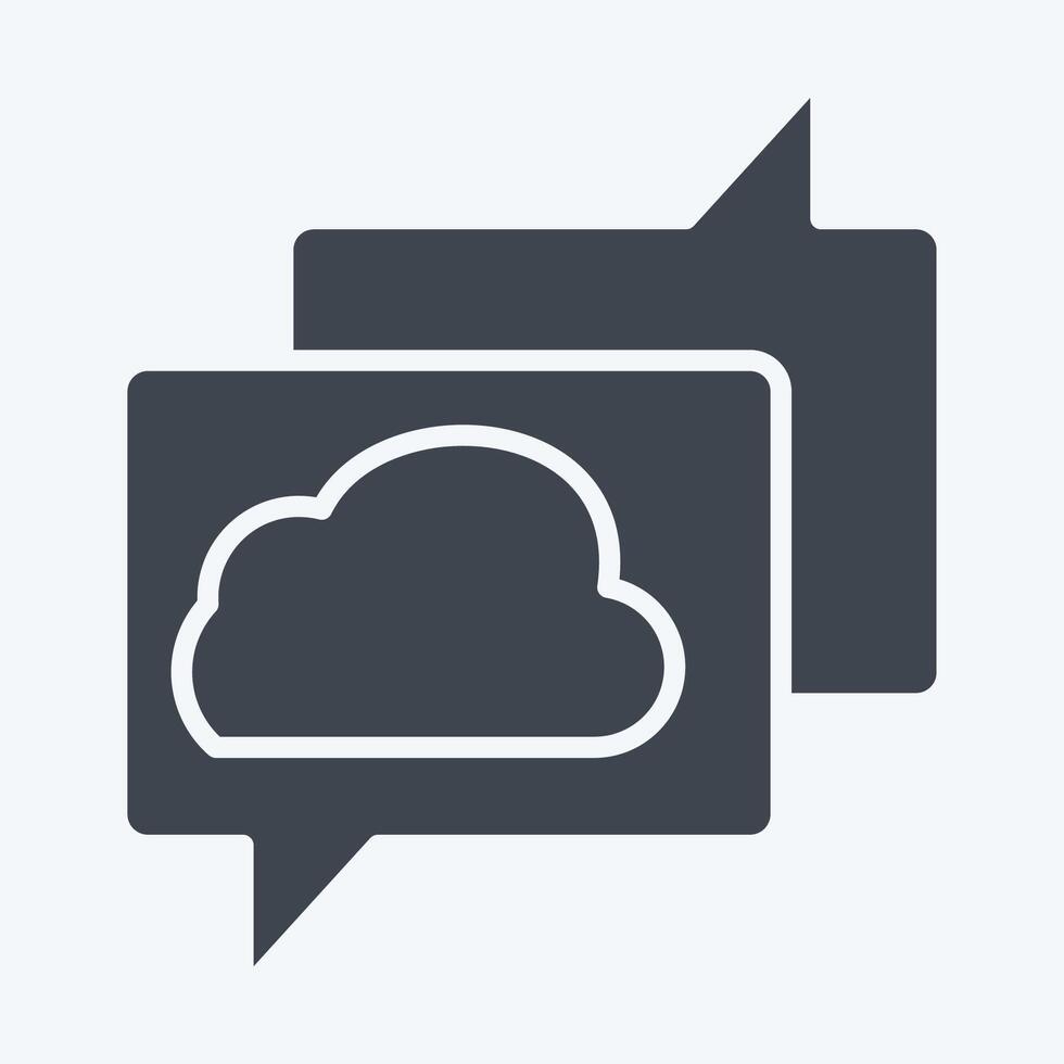 Icon Cloud Chatting. related to Network symbol. glyph style. simple illustration vector