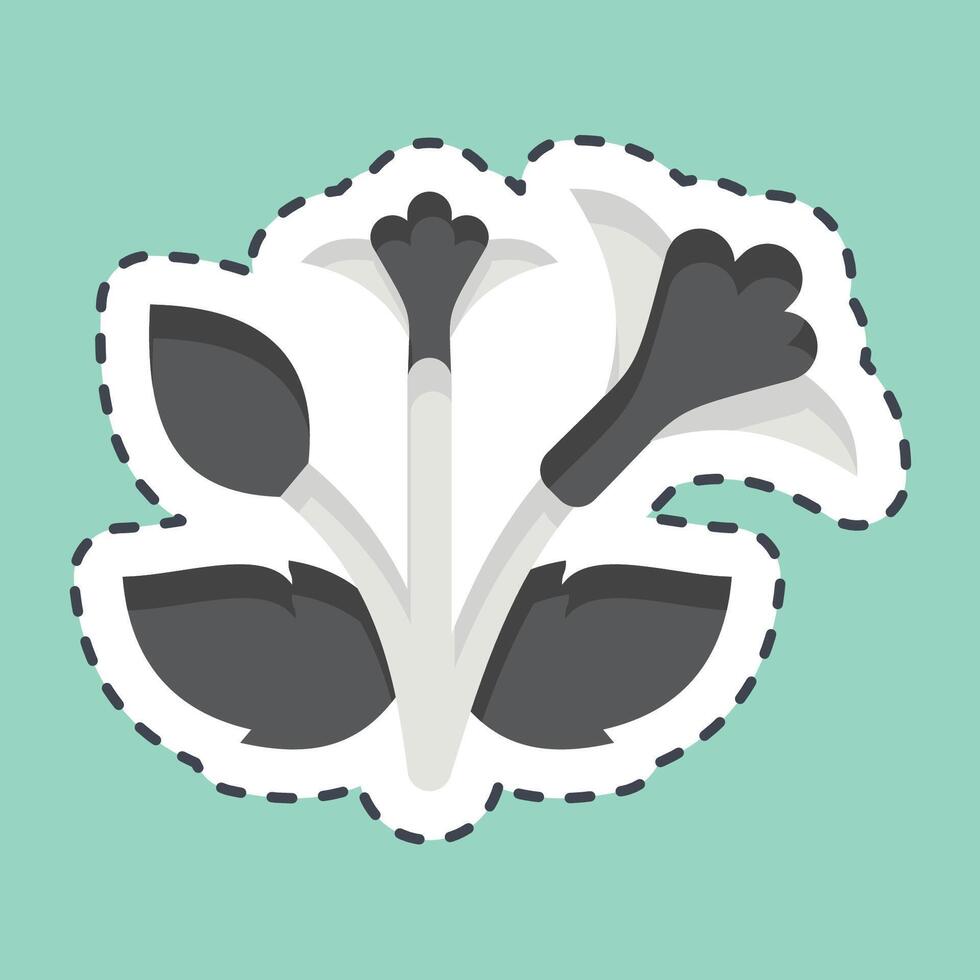Sticker line cut Rose of Sharon. related to Korea symbol. simple illustration vector