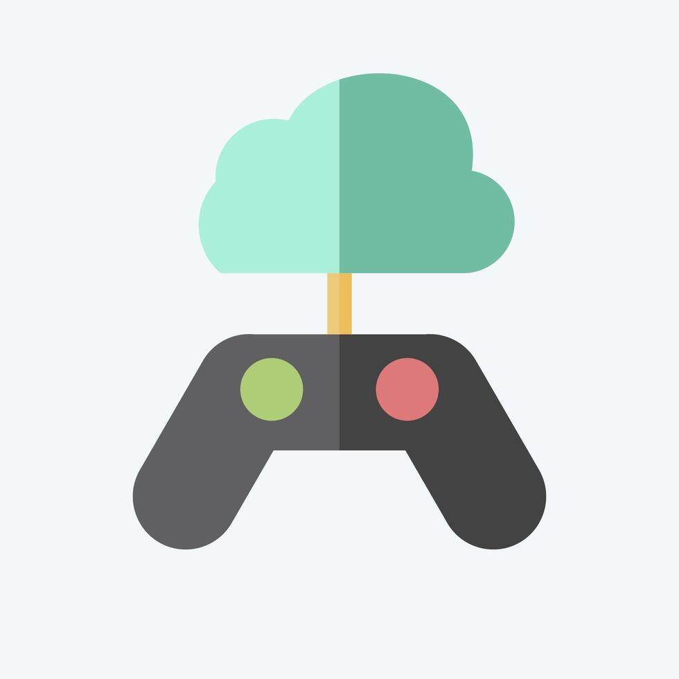 Icon Cloud Game. related to Network symbol. flat style. simple illustration vector