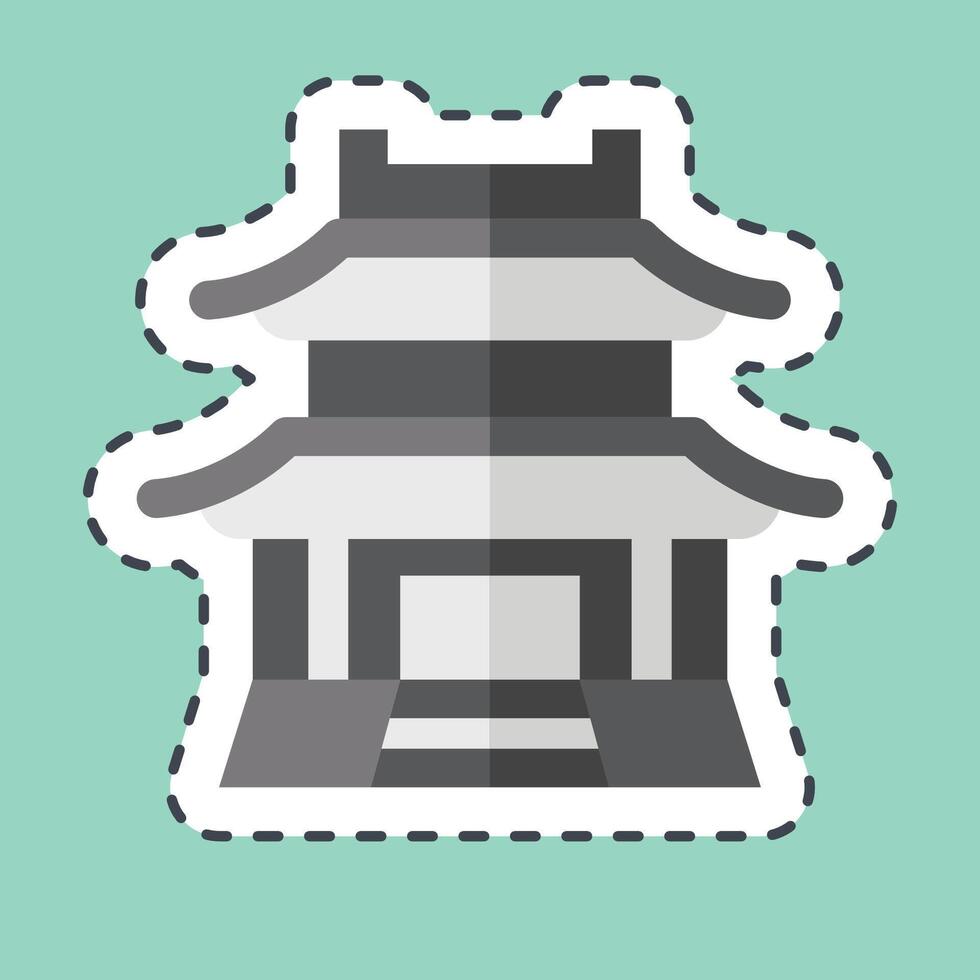 Sticker line cut Gyeongbong. related to Korea symbol. simple illustration vector
