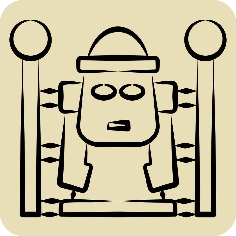 Icon Dol Hareubang. related to Korea symbol. hand drawn style. simple illustration vector