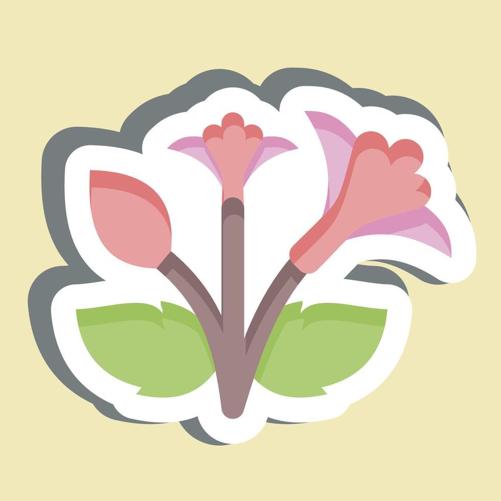 Sticker Rose of Sharon. related to Korea symbol. simple illustration vector