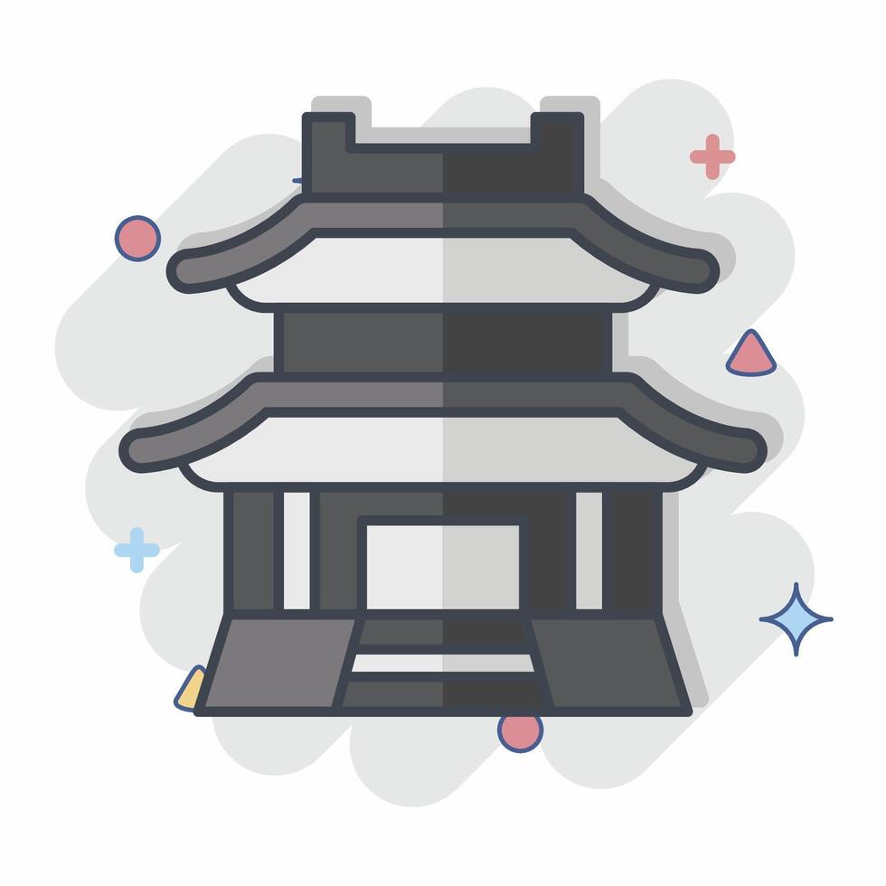 Icon Gyeongbong. related to Korea symbol. comic style. simple illustration vector
