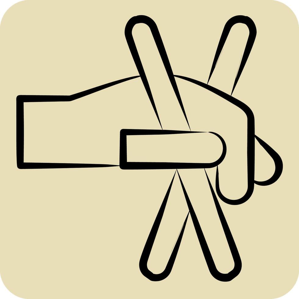 Icon Chopsticks. related to Korea symbol. hand drawn style. simple illustration vector